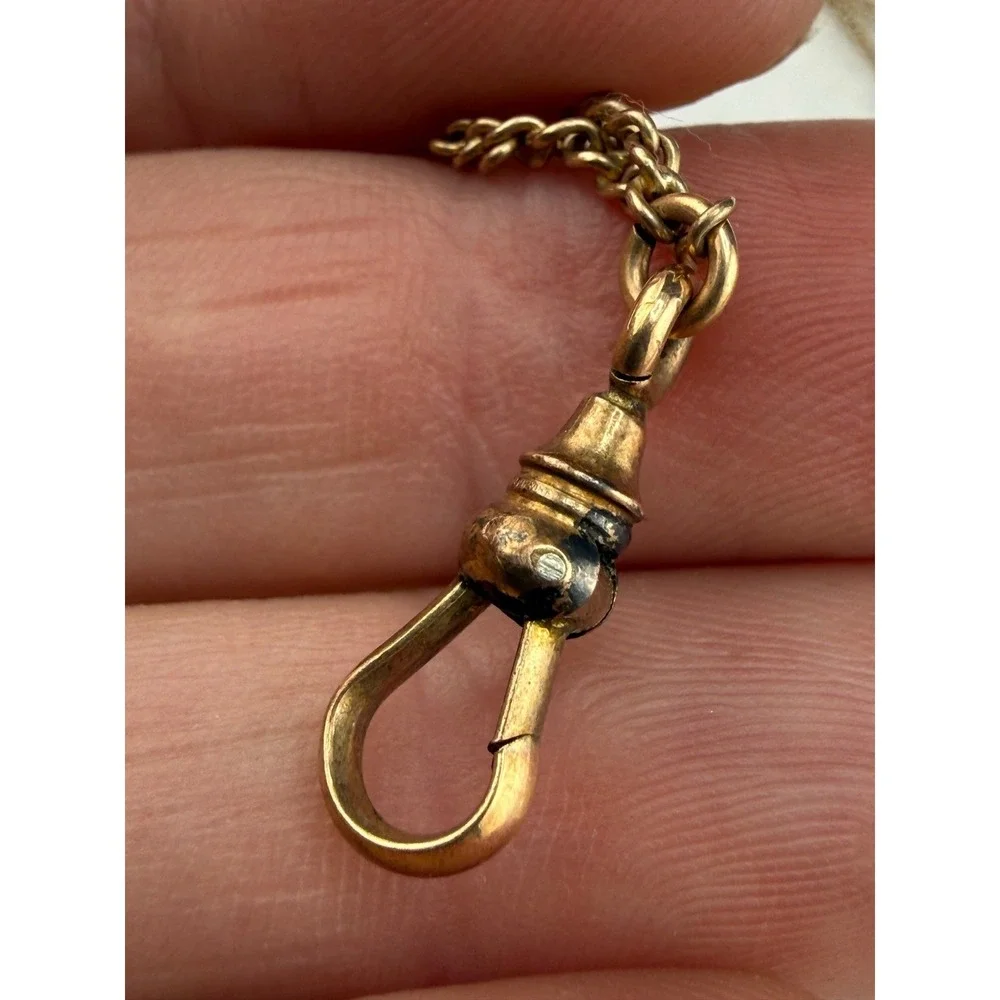 Vintage H&H Gold Filled Watch Chain Gold Tone Fancy Slider  48